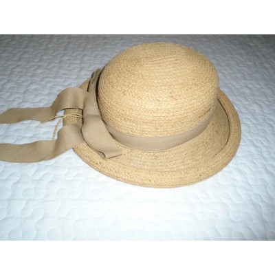 CALLANAN~Woven Natural Fibre Rolled Brim Ribbon Trim Adjustable Sun Hat/Lovely  eb-17271274